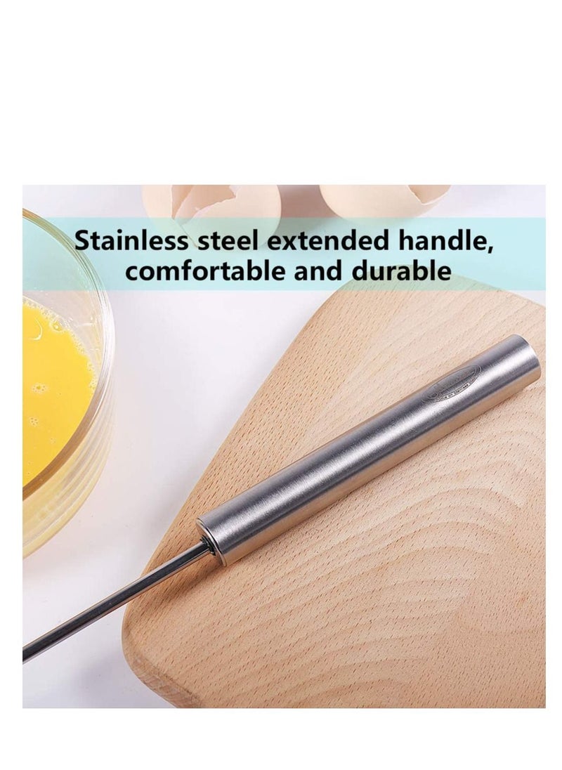 Semi-Automatic Egg Whisk, 14 Inch Stainless Steel Handheld Whisk For Home Blending, Milk frother, Whisking, Egg Beating, Stirring, Hand Push Rotary