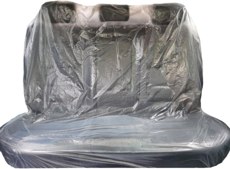 Klmnop 10 Pcs Disposable Car Seat Cover for Back Seat, Plastic Back Seat Cover for Universal Cars, Dustproof Waterproof Car Chair Protector for Auto(Clear) - Image 1