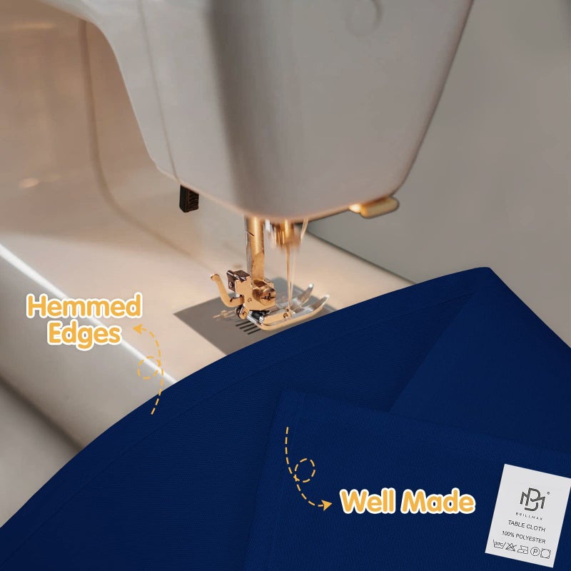 BRILLMAX 6 Pack Navy Blue Tablecloths 60 x 102 Inch for 6ft Rectangle Tables - 150 GSM Polyester Fabric, 15" Standard Drop, Water, Stain & Wrinkle Resistant Cloth Cover for Wedding Dining Buffet - Image 4