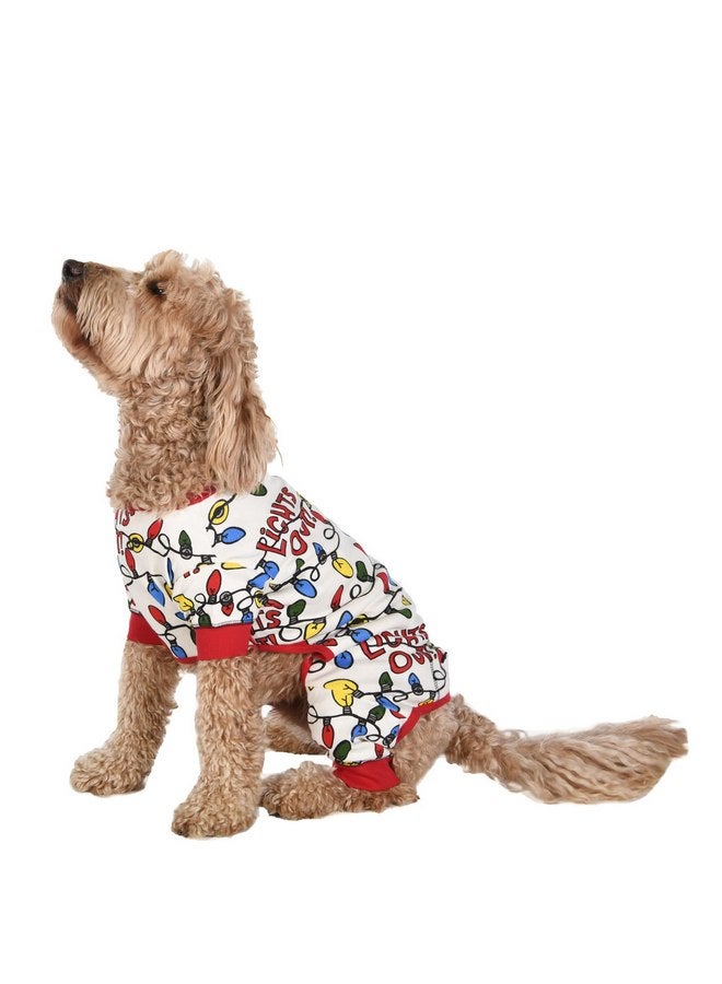 Lazy One Flapjacks, One-Piece Dog Sweater, Matching Family Pajamas for Dogs, Christmas Lights, Holiday, Lights Out (Large) - Image 3