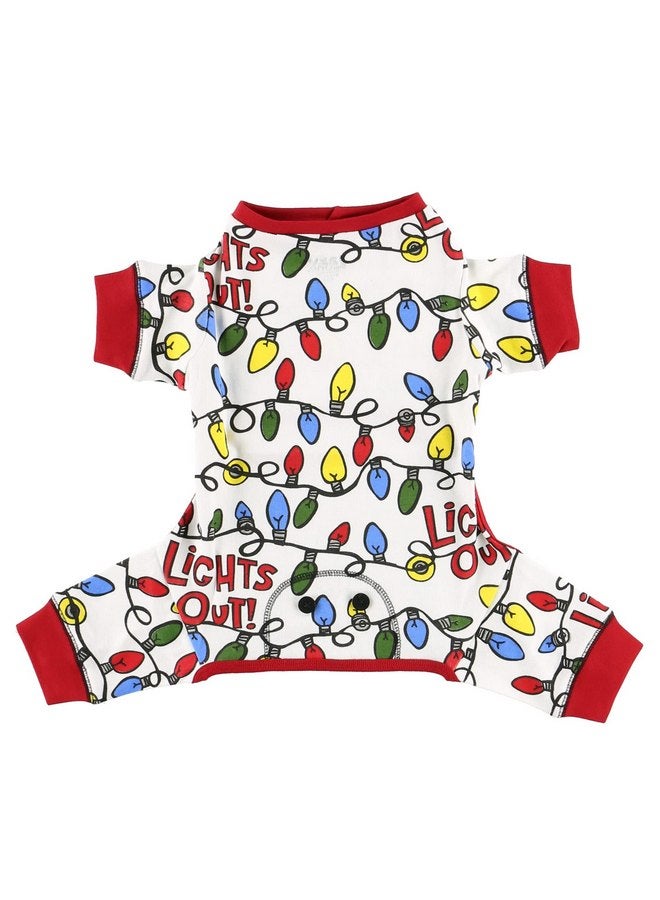Lazy One Flapjacks, One-Piece Dog Sweater, Matching Family Pajamas for Dogs, Christmas Lights, Holiday, Lights Out (Large) - Image 1