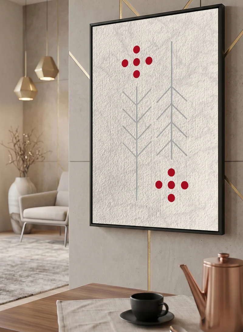 Lowha Canvas Wall Art Stretched Over Wooden Frame with Black Floating Frame and Modern Pattern