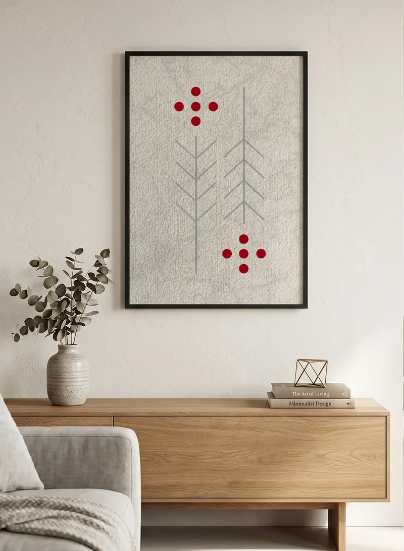 Lowha Canvas Wall Art Stretched Over Wooden Frame with Black Floating Frame and Modern Pattern