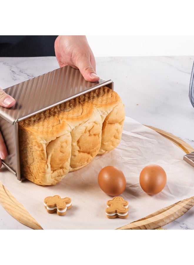بولمان لوف Pan مع غطاء 1ld العجينة القدرة غير اللاصقة الخبز الخبز الكربون الصلب المموج الخبز الخبز حالة القالب - Image 2