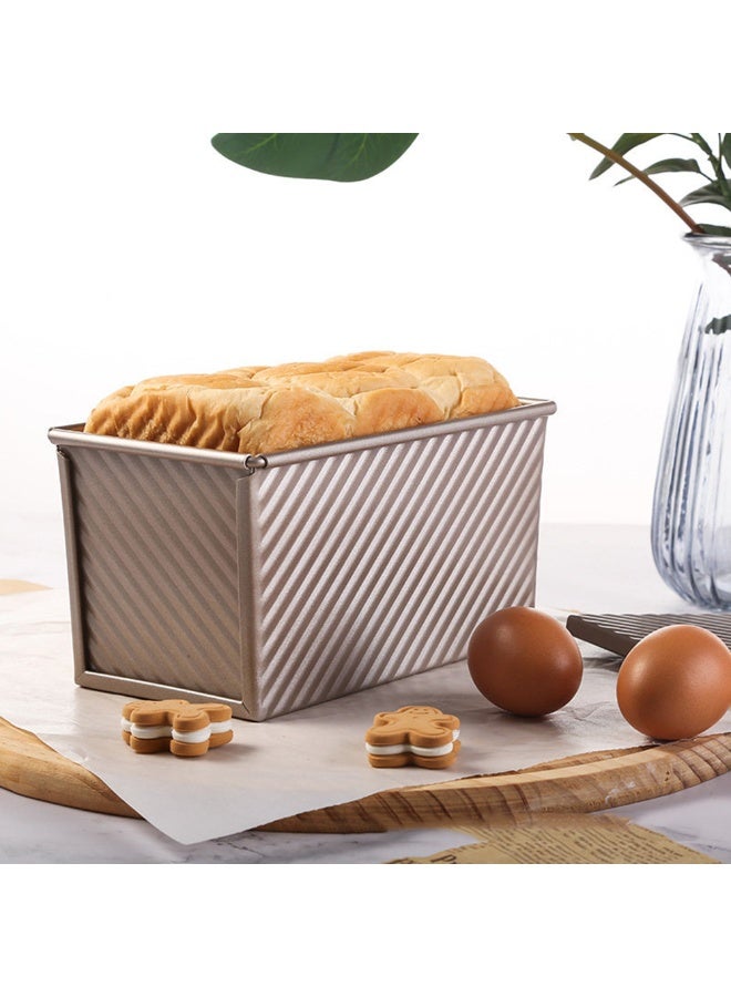 بولمان لوف Pan مع غطاء 1ld العجينة القدرة غير اللاصقة الخبز الخبز الكربون الصلب المموج الخبز الخبز حالة القالب - Image 4