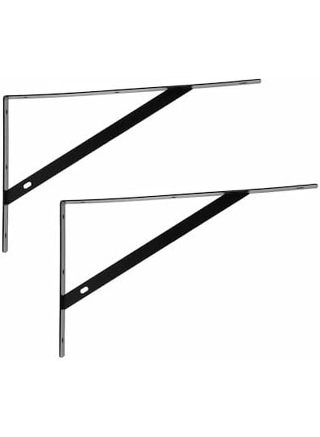 Heavy Duty L Shaped Metal Shelf Brackets 2 PCS Black Size D Wall Mount Floating Shelves Support - Image 2