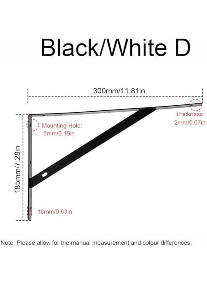 Heavy Duty L Shaped Metal Shelf Brackets 2 PCS Black Size D Wall Mount Floating Shelves Support - Image 3