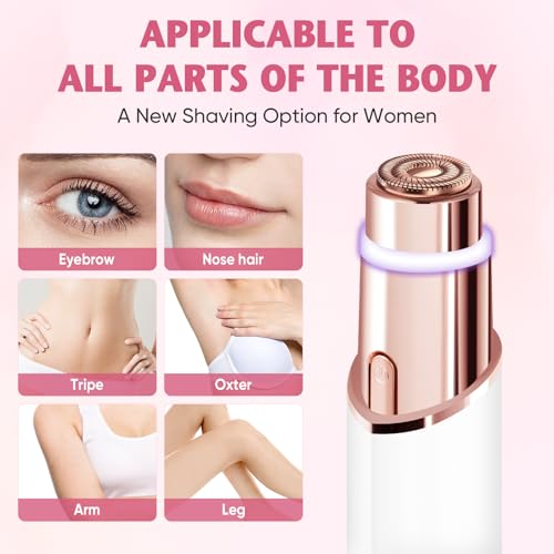 claities Facial Hair Remover for Women- 2-in-1 as Seen on TV Painless Face Shaver -Mini Hair Remover, Electric Razor Shaver Portable Bikini Epilator for Lips, Chin, Armpit, Peach Fuzz,Neck, Cheek - Image 2
