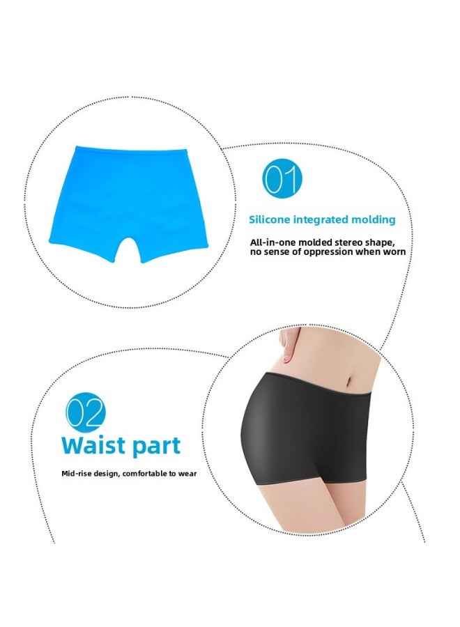 Men's Four-Corner Boxer Hot Spring Panties Silicone Triangle Waterproof Side Leak-proof Women's Safety Trousers Quick-drying Swimming Trunks-Colour:Bright Yellow (triangle)-