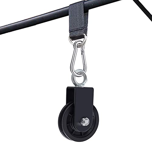 Taeku Cable Pulley, Silence Smooth Detachable Rotation Traction Wheel LAT Pulley System Attachment DIY Lifting Blocks Hoists for Home Projects Clothesline Shop Lifts (3.54in) - Image 1