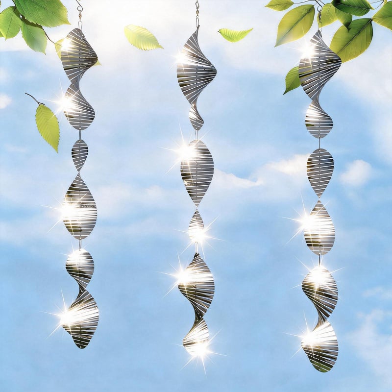 CHONOVO Bird Deterrents for Outside Patio, Bird Scare Devices Set Highly Reflective 3D Wind Spinners Outdoor Garden Decor, Bird Reflectors to Keep Birds Away Window Roof Yard Orchards Deck 9 Discs 3 Pcs - Image 1