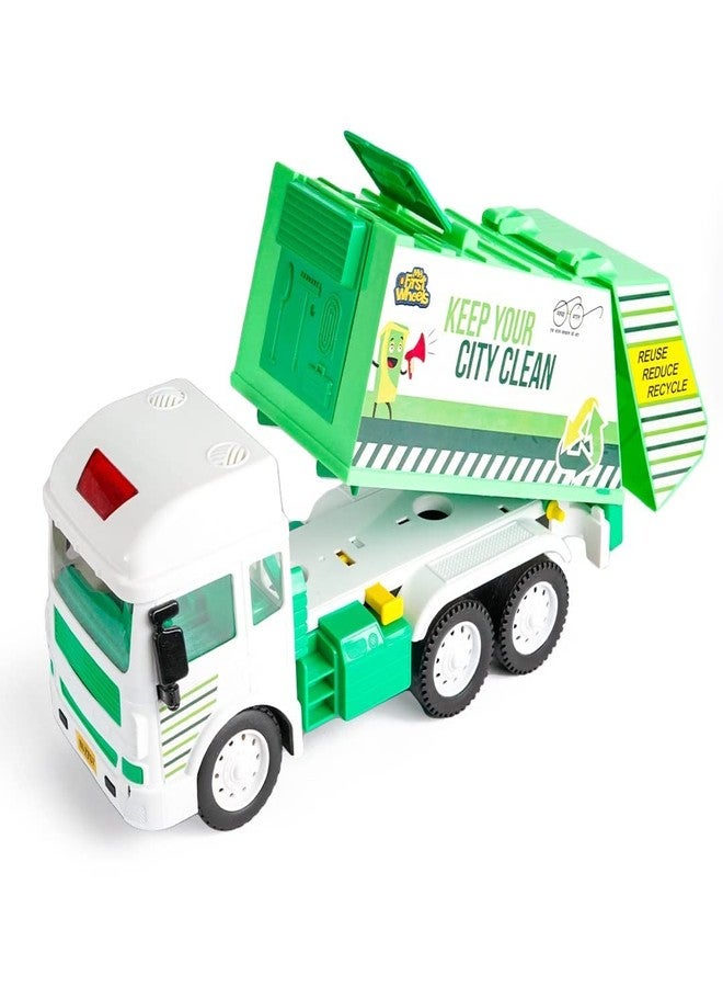 PLUSPOINT Jumbo Garbage Truck for Kids Friction Powered City Service Waste Management Truck Recycling Garbage Pretend Play Educational Toys Push n go Toy Green Vehicle for Kids - Image 5