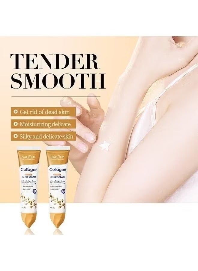 SADOER 3 Pcs Collagen Anti-Aging Face Serum Collagen Anti-Aging Firming Gel Collagen Hand Cream - Image 2
