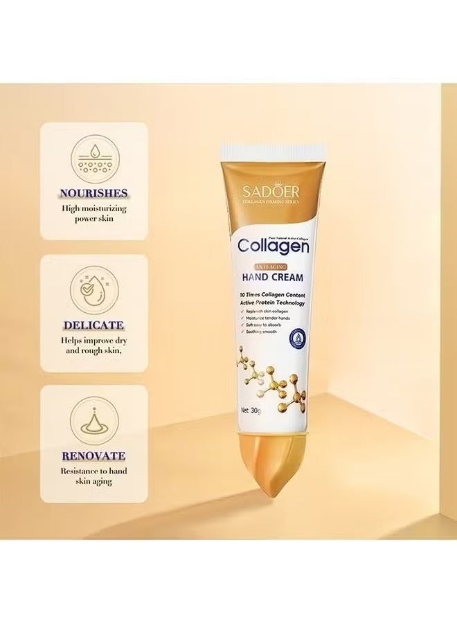 SADOER 3 Pcs Collagen Anti-Aging Face Serum Collagen Anti-Aging Firming Gel Collagen Hand Cream - Image 4