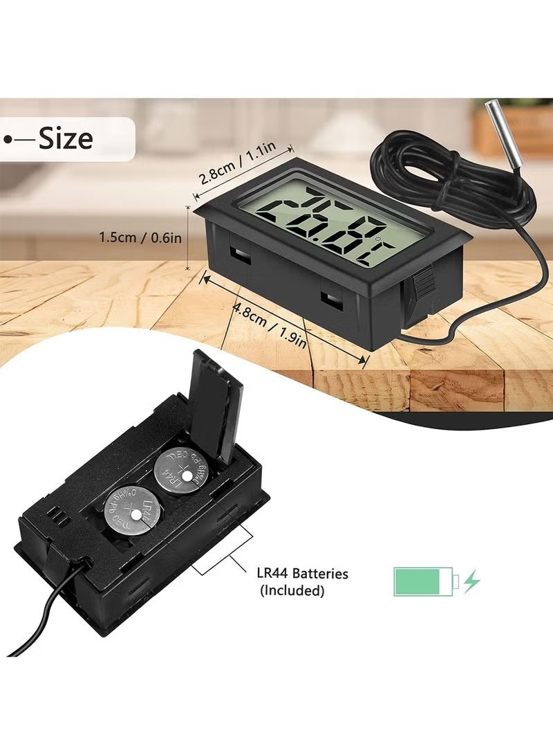 10 x Mini LCD Digital Thermometer with Probe Electronic Temperature Monitor for Aquarium Refrigerator Greenhouse and Car - Image 3