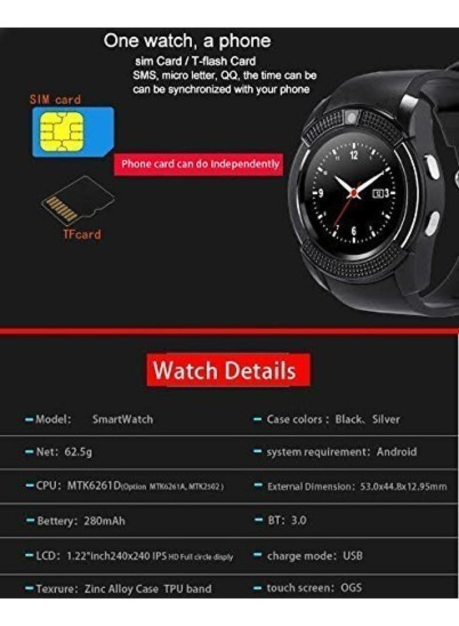 سمارت باري ساعة سمارت بيري S006 الذكية مزودة بفتحة لبطاقة SIM GSM، وكاميرا مدمجة، وشاشة لمس IPS عالية الدقة - اتصال بلوتوث وتتبع اللياقة البدنية - Image 5