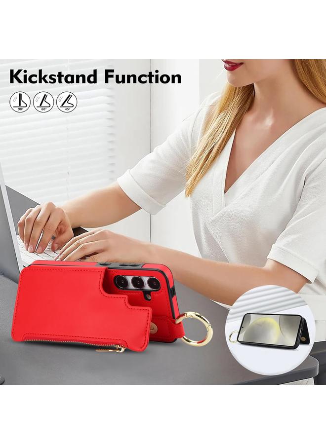 S-TOP Case For Samsung Galaxy A25 4G / 5G RFlD Anti-theft Double Buckle Ring Zipper Card Phone Case - Image 4