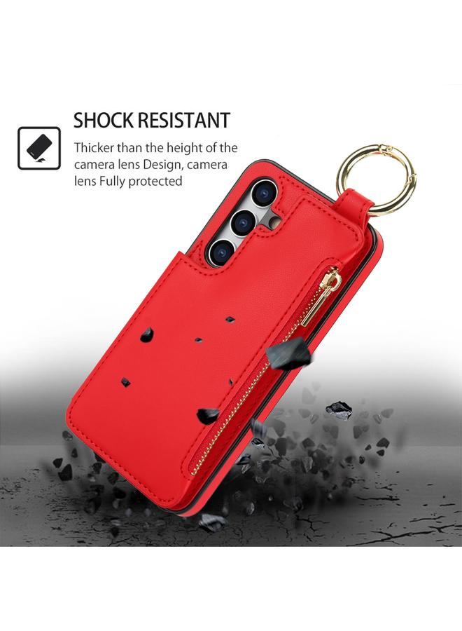 S-TOP Case For Samsung Galaxy A25 4G / 5G RFlD Anti-theft Double Buckle Ring Zipper Card Phone Case - Image 2