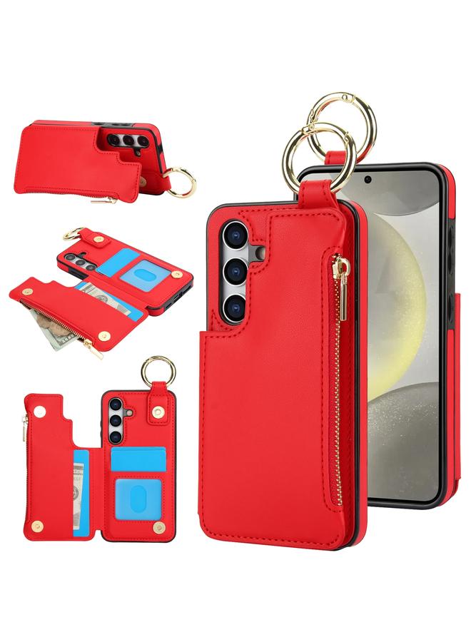 S-TOP Case For Samsung Galaxy A25 4G / 5G RFlD Anti-theft Double Buckle Ring Zipper Card Phone Case - Image 1