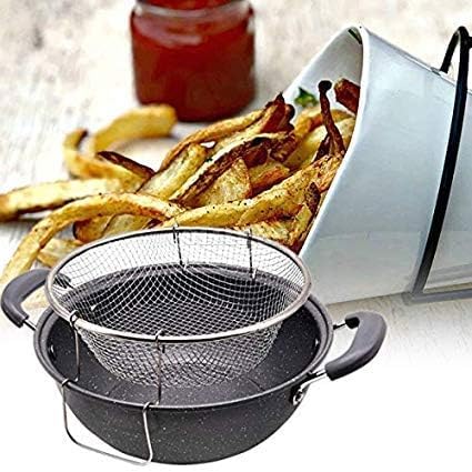 Olpad Non Stick 24cm Stir Fry pan with Glass lid Frying Basket Steam Rack Stir Fry Pan with Lid Non Stick stir Fry pan with Glass lid Frying Basket Steam Rack Wok Pan - Image 1