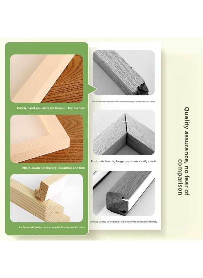 Clay Picture Frame Mounted Clay Handmade Diy Material Wooden Frame Color Mud Children's Creative Toy Works Display-Color:[ultra-light Clay-24 Colors]-Specifications:Square: Deep Groove Wooden Frame 20*20-rounded Corners