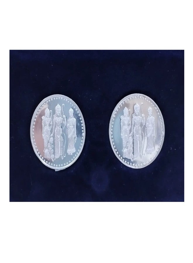 NINE10 German Silver Coins 10 Grams Silver Plated of Ram Darbar for Ram Navami Pooja or Diwali Gift Items for Men, Women, Staff, Customer, Clients, Corporate with Velvet Gift Box (Pack of 8 Pair) - Image 4