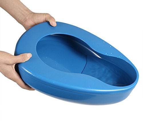 ONEDONE Bedpan for Elderly Females Heavy Duty Bed Pans for Elderly Men Women Thick Large Bedpans for Bedridden Patient Hospital Home Bed Pan Emergency Device (Blue) - Image 2