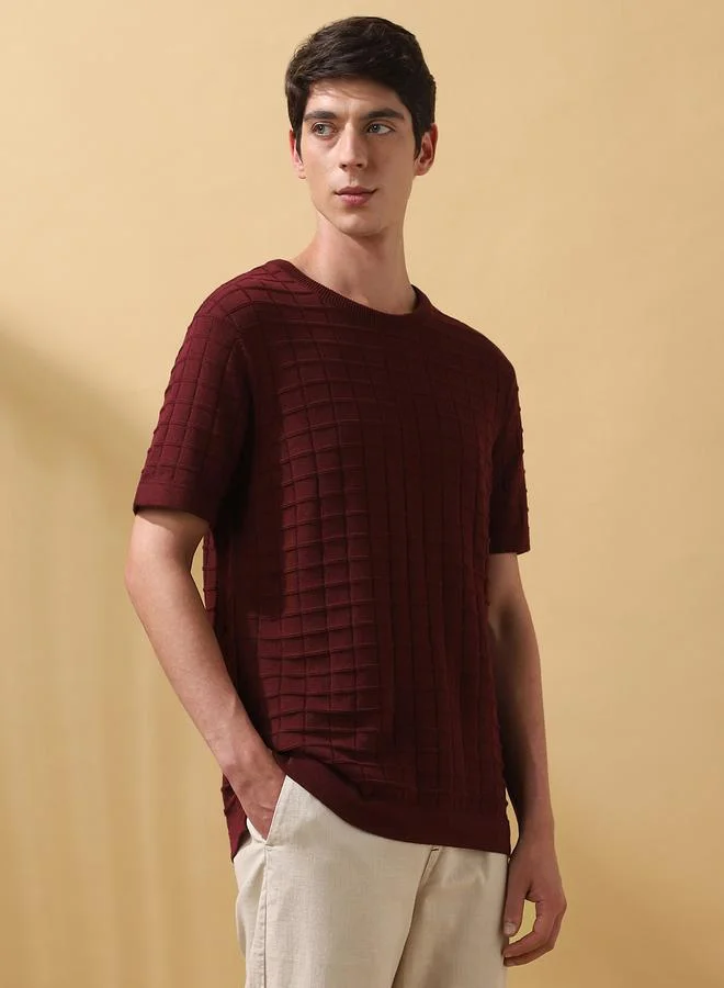 Dennis Lingo Men's Port Royale Flat Knit Textured Regular Fit T-Shirt