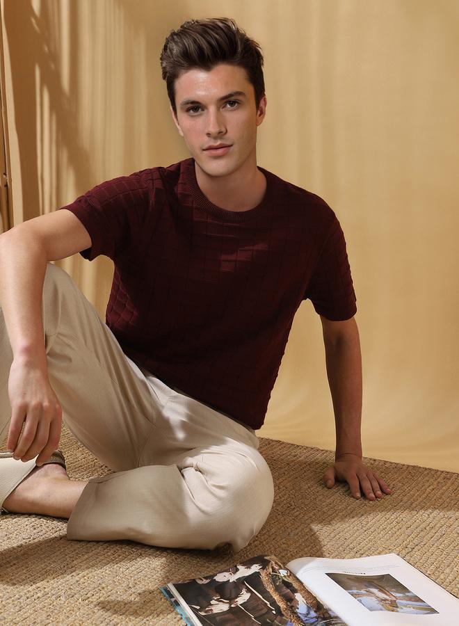 Dennis Lingo Men's Port Royale Flat Knit Textured Regular Fit T-Shirt  - Image 1