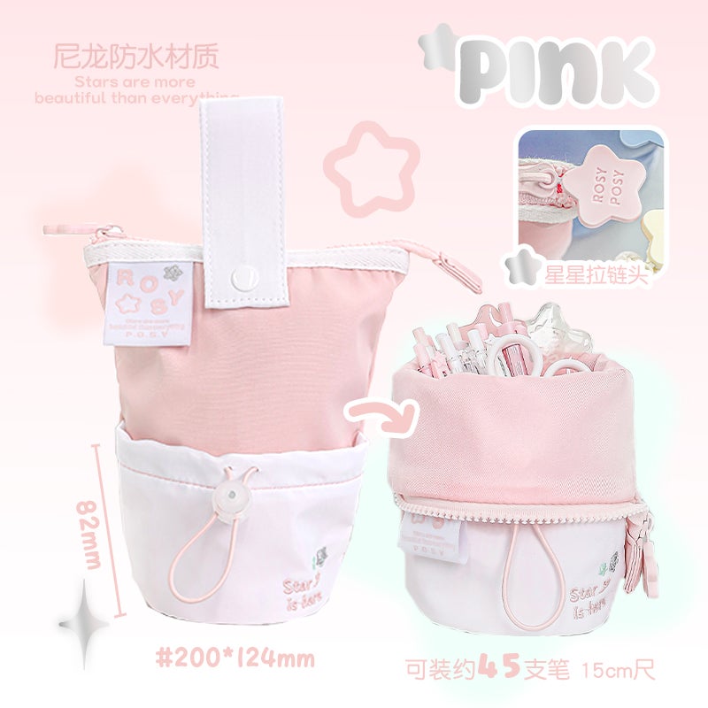 حافظة أقلام أنيقة للفتيات بأسلوب الطلاب بسعة كبيرة حاملة أقلام عمودية لطيفة 2024 - Image 1