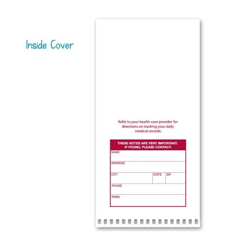 Portage Medical Journal – Medical Log Book to Track Drug Intake, Blood Sugar & Blood Pressure, Health Journey, Medical Diary with Template, Top Bound Spiral – 4x8 In, 70 Sheets, 12 Pack - Image 3