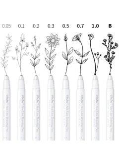 Ohuhu Micro Pen Fineliner Drawing Pens: 8 Sizes Fineliner Pens Pigment Black Ink Assorted Point Sizes Waterproof For Writing Drawing Journaling Sketching Anime Manga Watercolor For Artists Beginners  - Image 3