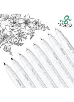 Ohuhu Micro Pen Fineliner Drawing Pens: 8 Sizes Fineliner Pens Pigment Black Ink Assorted Point Sizes Waterproof For Writing Drawing Journaling Sketching Anime Manga Watercolor For Artists Beginners  - Image 2