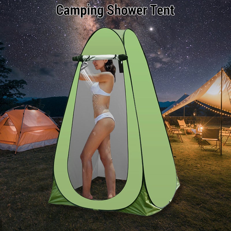 Pop Up Privacy Tent 1.2x1.2x1.9m Black - Instant Setup Foldable Camping Shower Tent with Side Bag Clothesline 2 Windows for Outdoor Camping Hiking Beach - Image 2