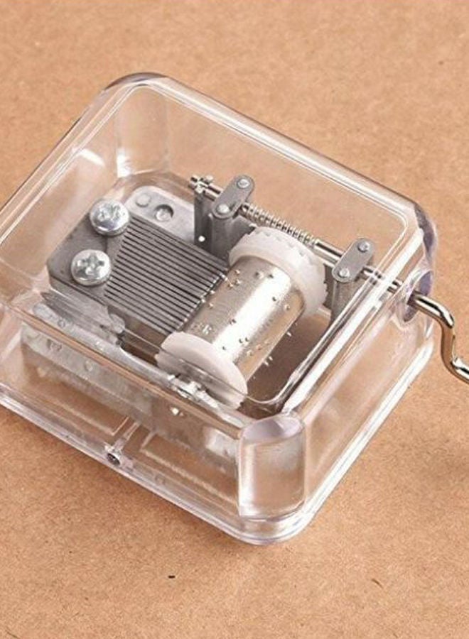 NIBEMINENT Acrylic Hand Crank Mini Square Music Wind Up Box  - Image 3