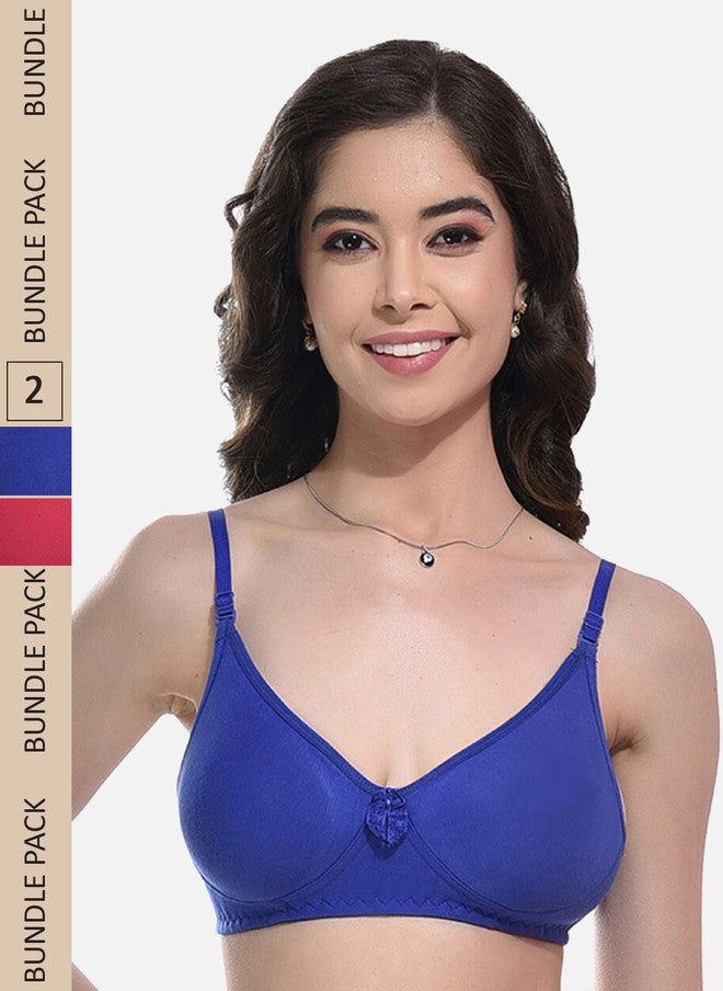 FIMS Pack Of 2 Non Padded Full Coverage Super Support Everyday Bras With All Day Comfort - Image 1