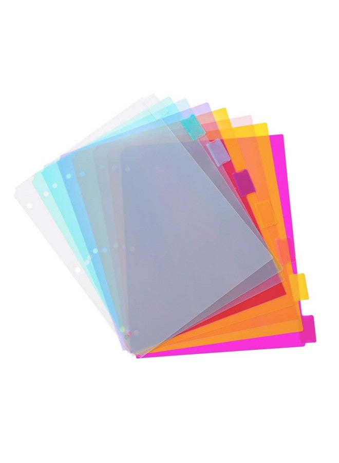 Seashell 8-Tab Plastic Binder Dividers, Insertable Index Dividers For 3 Ring Binders, Letter Size, Durable, Assorted Colors, School Subject Binder Organizers, Pack Of 3 Sets (24 Dividers Total) - Image 1