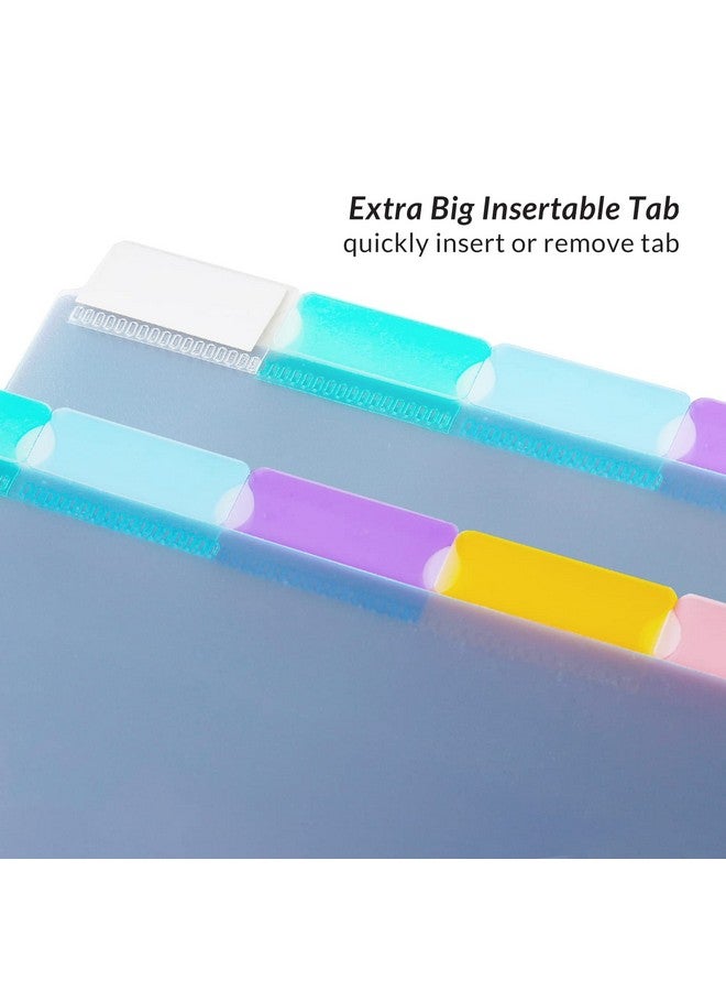 Seashell 8-Tab Plastic Binder Dividers, Insertable Index Dividers For 3 Ring Binders, Letter Size, Durable, Assorted Colors, School Subject Binder Organizers, Pack Of 3 Sets (24 Dividers Total) - Image 2