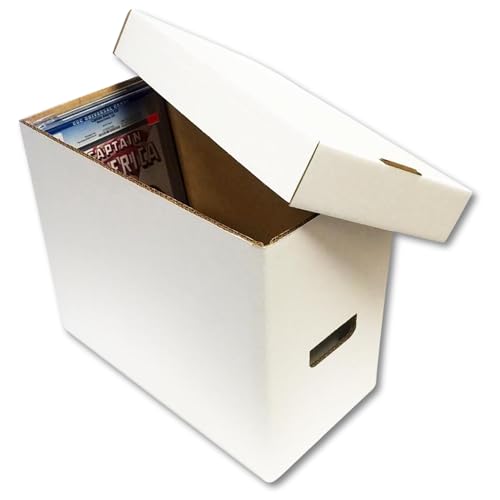Max Protection CGC Graded Comic Book Storage Boxes HeavyDuty Case for 3540 Graded Comics with 200 lb Test Strength Made in USA White Cardboard 2 Pack - Image 1