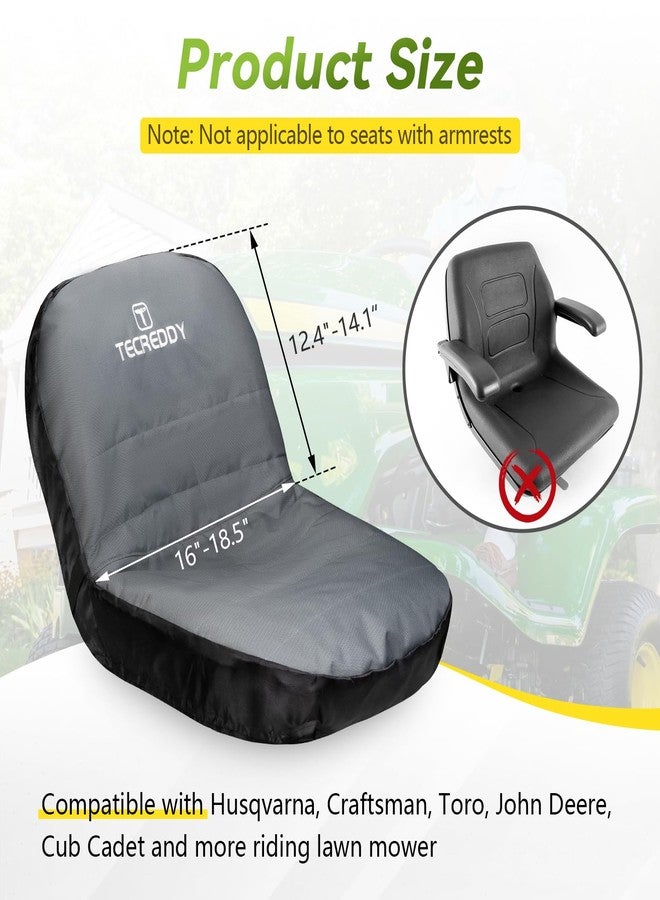 Tecreddy Lawn Mower Seat Cover, Weatherproof Durable Tractor Seat Cover Compatible with Husqvarna Craftsman Toro John Deere Cub Cadet Riding Lawn Mower, Medium - Image 2
