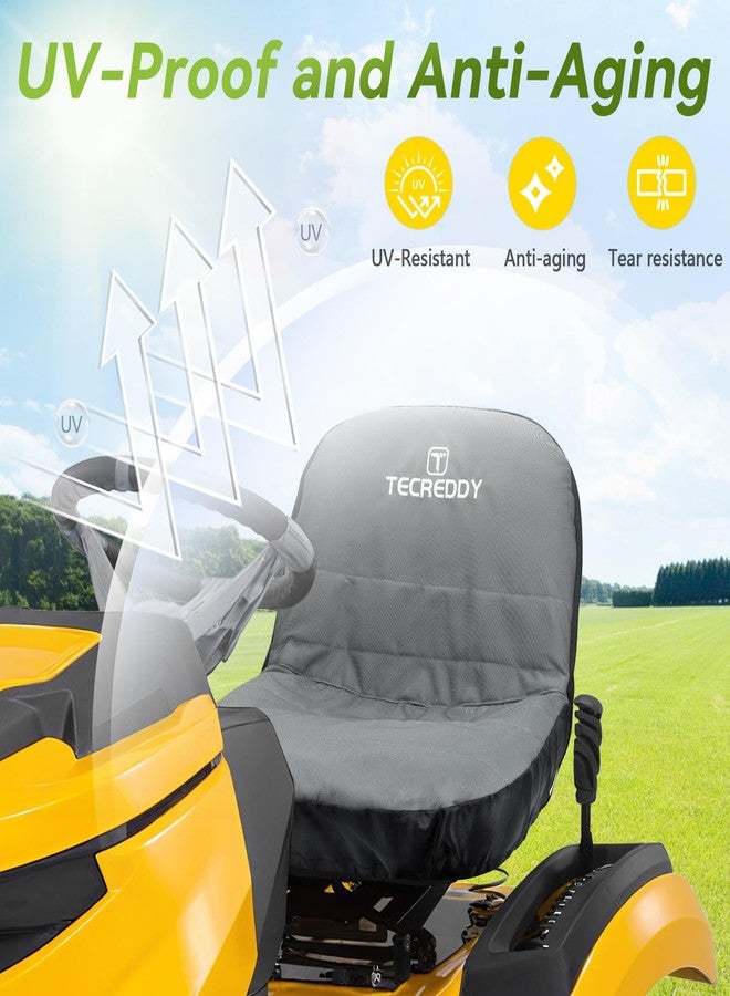 Tecreddy Lawn Mower Seat Cover, Weatherproof Durable Tractor Seat Cover Compatible with Husqvarna Craftsman Toro John Deere Cub Cadet Riding Lawn Mower, Medium - Image 4