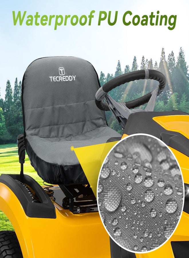 Tecreddy Lawn Mower Seat Cover, Weatherproof Durable Tractor Seat Cover Compatible with Husqvarna Craftsman Toro John Deere Cub Cadet Riding Lawn Mower, Medium - Image 3