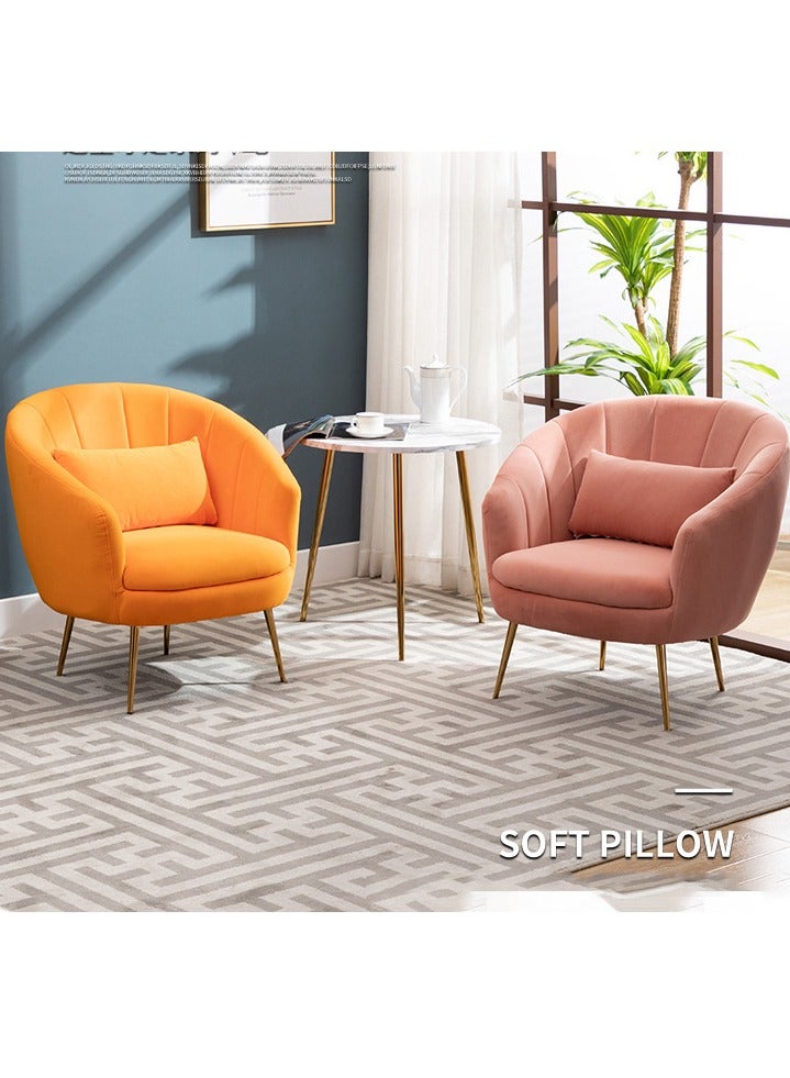  CityRiya-Long كرسي مميز، كرسي استرخاء، كرسي بذراع للاسترخاء، كرسي مكتب منزلي، كرسي أريكة، كرسي طعام مريح، كراسي مكياج مخملية، كرسي جانبي فردي للأريكة، كرسي زينة للمكتب المنزلي (وردي) - Image 2