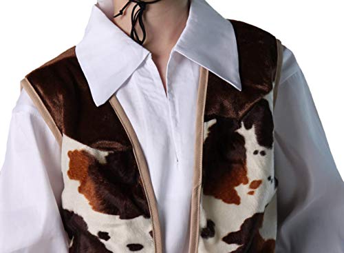 Making Believe Kids Western Rodeo Cowboy or Cowgirl Basic Costume Set - Vest, Brown Hat, Bandanna, Size 4/6 - Image 4