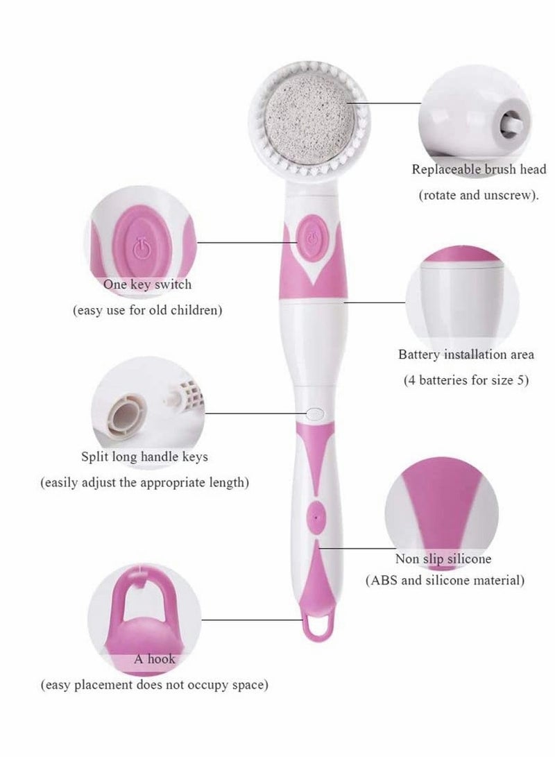 SYOSI Electric Spin Massage Shower Brush Bath SPA Cleaning Waterproof Back Scrubber Long Handle Bathing Bathroom Cleaning Spa Massage Shower Scrubber Brush Accessories 2022 New - Image 4
