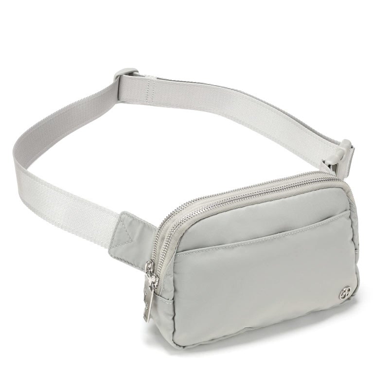 Pander Everywhere Belt Bag for Women, 5 Zipper Pockets Nylon Crossbody Fanny Pack Purse (Seal Grey) - Image 1