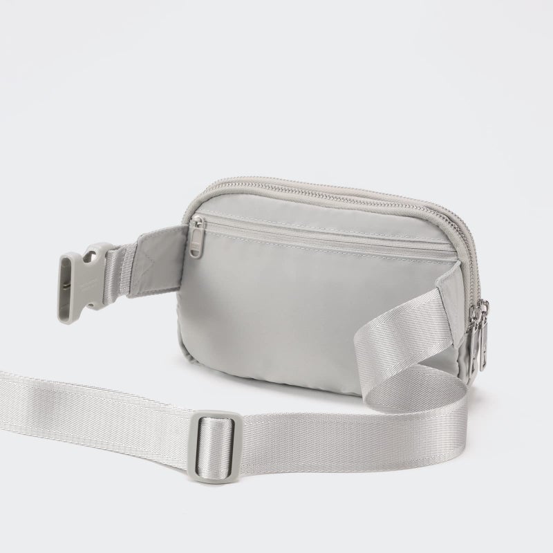 Pander Everywhere Belt Bag for Women, 5 Zipper Pockets Nylon Crossbody Fanny Pack Purse (Seal Grey) - Image 3