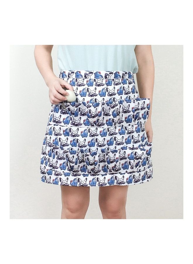 NIBEMINENT 5-Piece Egg Collection Apron with Multiple Pockets Blue/Black/White 31.5 x 26.5cm  - Image 2