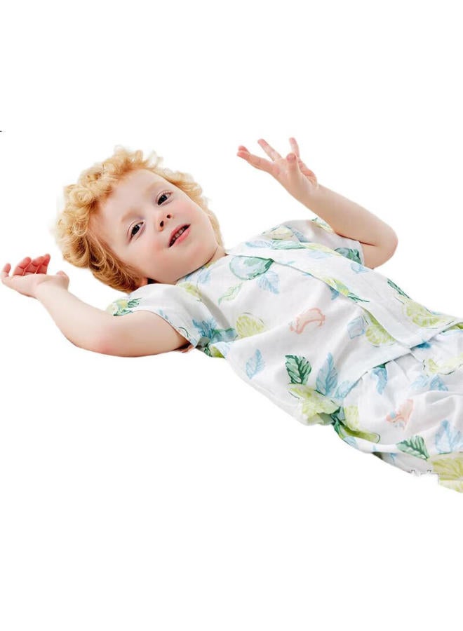 Beptides Children'S Pajamas For Boys And Girls Summer Thin Breathable Home Wear Set Baby Parent-Child Pajamas Short Sleeve - Image 2