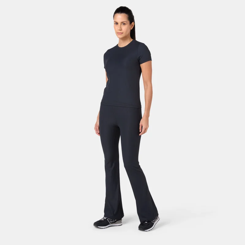Sun And Sand Sports Black Women's Textured T-Shirt for Women | Best Price UAE
